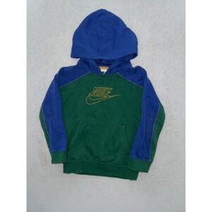 Nike Pullover Hoodie Youth Boys XS Green Blue Sweatshirt DR9176 Colorblock